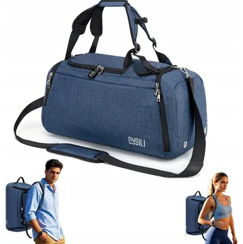 Sportovní taška Pánská taška přes rameno cestovní sportovní tréninková 42L s kapsou MODRÁ