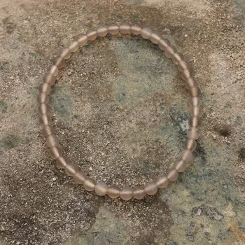 Náramek Náramek - Achát šedý kuličky 4 mm