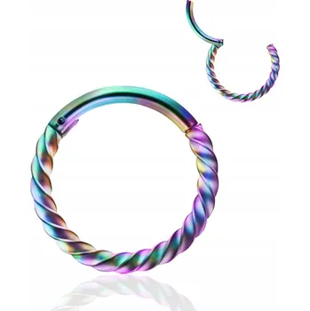 Náušnice Duhový Clicker Kroužek Ocel 316L Helix 1,2/8
