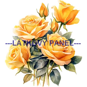 Látkový panel - Růže žluté - KYT-260 Velikost: 15x15cm, Materiál: Kočárkovina