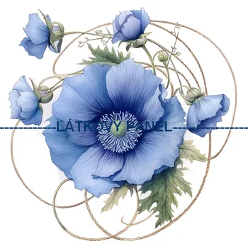 Látkový panel - Vlčí mák modrý - KYT-91 Velikost: 15x15cm, Materiál: Kočárkovina