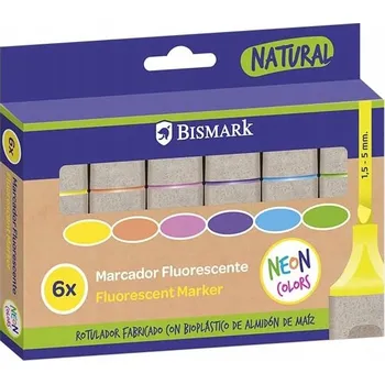 Zvýrazňovač Zvýrazňovače BISMARK 6 ks neonové barvy