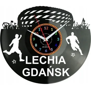Hodiny Lechia Gdaňsk Nástěnné Hodiny z Vinylové Desky - Moderní Dekorace jako Dárek