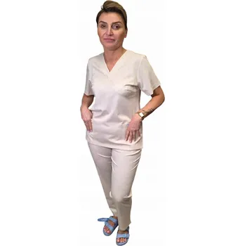 Dámské kalhoty Dámské zdravotnické kalhoty DE SUSAN BARCELONA viskóza béžové VEL. 38