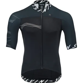 cyklistický dres Silvini pánský dres MD1604 Stelvio black-white Velikost: 3XL