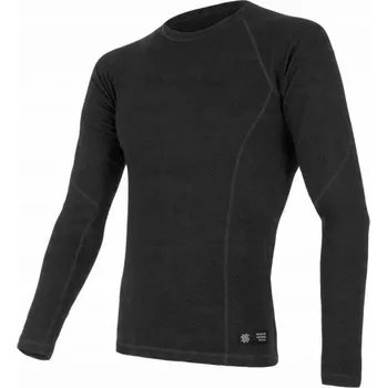 Pánské tričko Spodní prádlo s dlouhým rukávem Sensor Merino Double Face černé vel. S