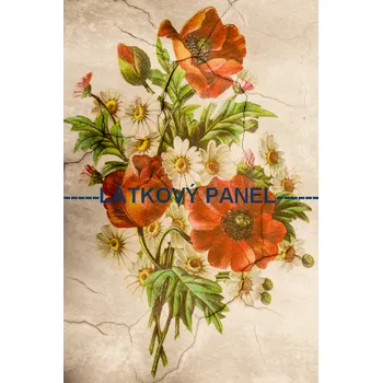 Látkový panel - Květiny - KYT-26 Velikost: 20x13cm, Materiál: Bavlna