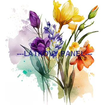 Látkový panel - Kytice - KYT-99 Velikost: 20x20cm, Materiál: Kočárkovina