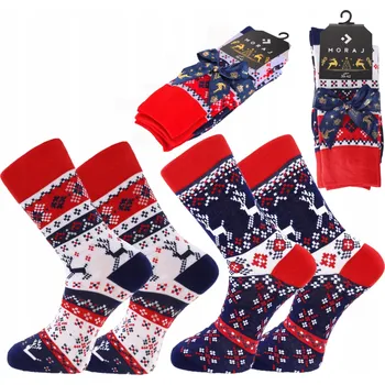 Dámské ponožky Moraj Ponožky Vánoční Mikulášské bílé velikost 43-45