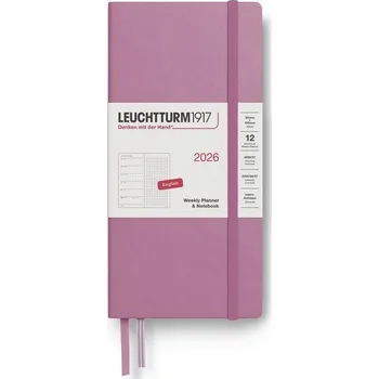 Diář Weekly Planner &amp; Notebook 2026 Wallet (B6+ x A6) Dusty Rose - tečkovaný