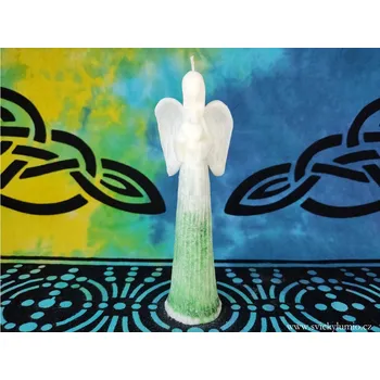 Svíčka Andělíček přání zelený