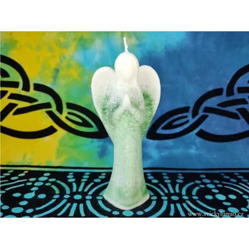 Svíčka Anděl Radim zelený