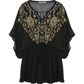 Dámské šaty LETNÍ ČERNÁ BOHO TUNIKA PECA del SOL
