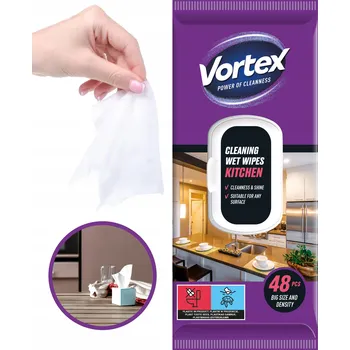 Obraz Vortex Chusteczki Na Mokro Nawilżane Stoły Univerzální Flip Top 48 ks