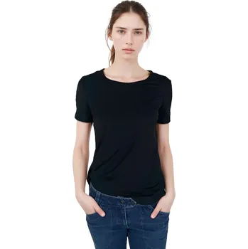 Dámská halenka Bambusový Top Relax Černý Volný Střih Krátký Rukáv Dámský Velikost: L