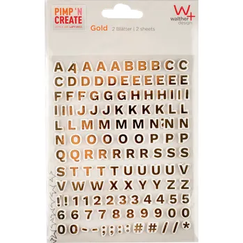 samolepka Walther Zlatá samolepící písmena a číslice 2 archy