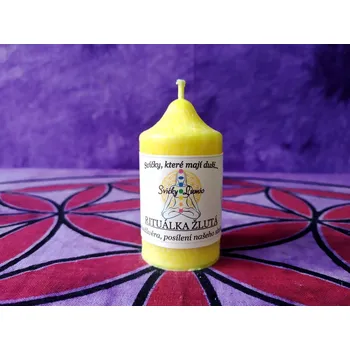 Svíčka 8 x 4,5 Rituálka žlutá