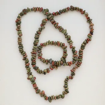 Náhrdelník Náhrdelník - Unakit sekaný 90 cm ND21