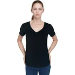 Bambusový Top Relax V Černý Volný Střih Krátký Rukáv Dámský Velikost: S