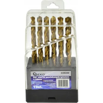 Vrták SADA VRTÁKŮ HSS NA KOV 1.0-10MM TITANOVÉ 19 KS