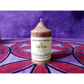 Svíčka 8 x 4,5 Rituálka hnědá