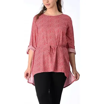 Tunika s 3/4 rukávem červená P03853