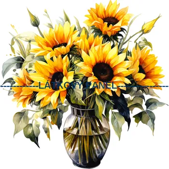 Látkový panel - Slunečnice - KYT-94 Velikost: 30x30cm, Materiál: Bavlna