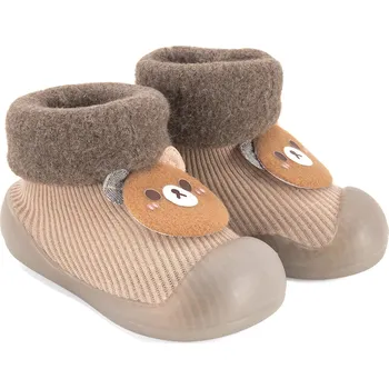 Dívčí obuv BEFADO 002P033 CAPÁČKY Dětské textilní botičky KOJENECKÉ (capáčky) PAPUČE Bačkory 18 Béžová