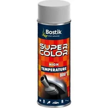 Barva ve spreji Žáruvzdorný lak Bostik Super Color High bílý 400 ml