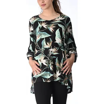 Dámská halenka Tunika s 3/4 rukávem Tropical Flowers P03859