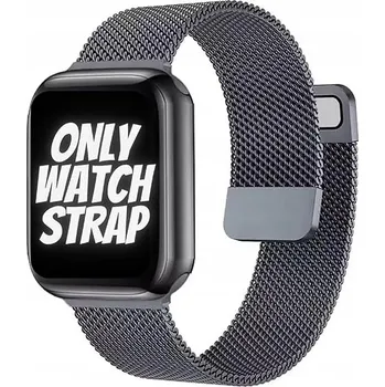 Řemínek na hodinky ŘEMÍNEK PRO HODINKY APPLE WATCH 1/2/3/4/5/6/7/8/9/10/SE 42/44/45 ČERNÝ OCEL