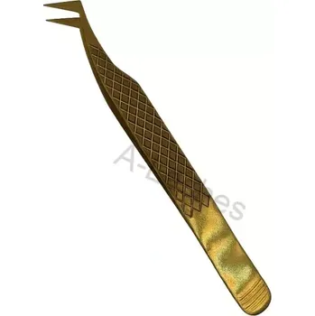 Umělé řasy Pinzeta pro objemové prodlužování řas - zlatá