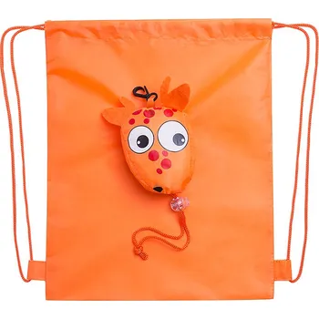 Městský batoh Kissa - Skládací taška se stahovací šňůrkou, oranžová