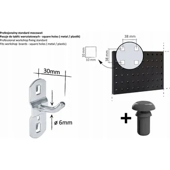 Obraz Držák závěs háček na nářadí - jednoduchý hák 30mm