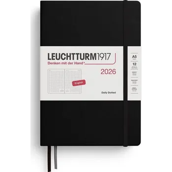Diář Daily Planner 2026 Medium (A5) Black - tečkovaný