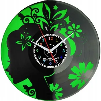 Hodiny KADEŘNICTVÍ SALON ATELIER KADEŘNICTVÍ NÁSTĚNNÉ HODINY FLUORESCENČNÍ POZADÍ DESKA