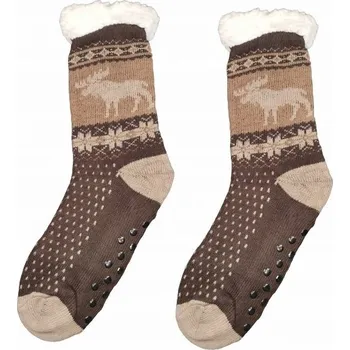 Dámské ponožky TEPLÉ protiskluzové PONOŽKY s ABS úpravou, horský styl, pánské, vlněné, s angorou, velikost 40-46