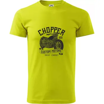 Chopper custom motors - Klasické pánské triko vyšší gramáže - S ( Limetková )