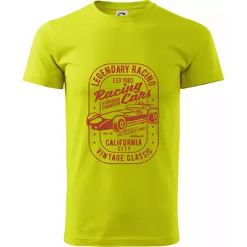 Legendary Racing Cars - Klasické pánské triko vyšší gramáže - 4XL ( Limetková )
