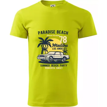 Paradise Beach - Klasické pánské triko vyšší gramáže - S ( Limetková )