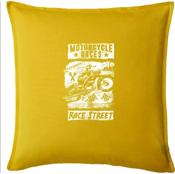 Polštář Motorcycle Races - Polštář 50x50 - 50x50 - Pouze potah ( Žlutá )