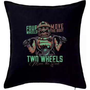 Polštář Two Wheels Move the Soul - Polštář 50x50 - 50x50 - Pouze potah ( Černá )