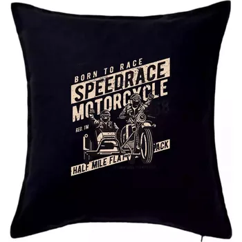 Polštář Speedrace motrcycle half mile - Polštář 50x50 - 50x50 - Včetně výplně ( Černá )