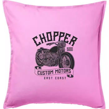 Polštář Chopper custom motors - Polštář 50x50 - 50x50 - Včetně výplně ( Růžová )