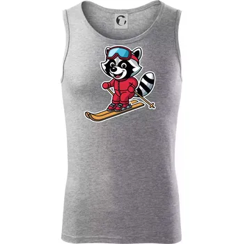 Mýval na lyžích - kreslený - Tílko pánské Core - 2XL ( Tmavě šedý melír )