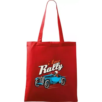 Nákupní taška I Love Rally - Taška bavlněná - 42 x 38 cm ( Červená )