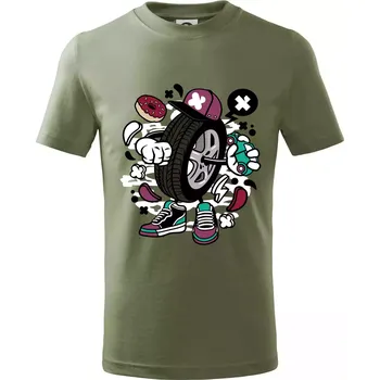 Gumák - Tričko dětské bavlněné - 104-110cm / 3-4 roky ( Khaki )