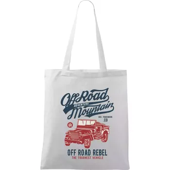 Nákupní taška Off Road Jeep - Taška bavlněná - 42 x 38 cm ( Bílá )