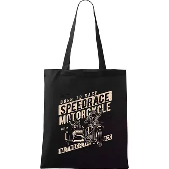Nákupní taška Speedrace motrcycle half mile - Taška bavlněná - 42 x 38 cm ( Černá )