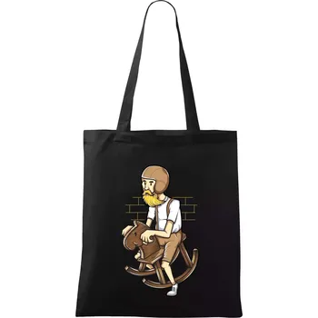 Nákupní taška Starý jezdec - Taška bavlněná - 42 x 38 cm ( Černá )